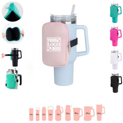 Water Bottle Storage Pouch with Adjustable Strap