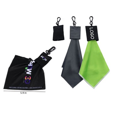 Microfiber Eye Glasses Lens Cleaning Cloth Wipes Kit With Pouch