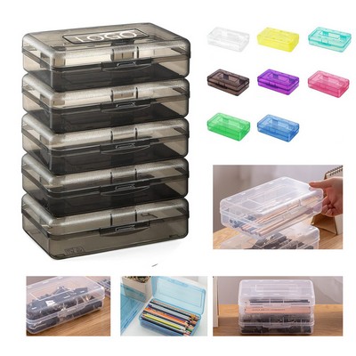 Transparent Oversized Lid-Shut Pencil Holder Box