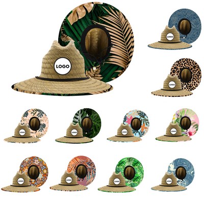 Sun Shade Printed Hollow Straw Straw Hat