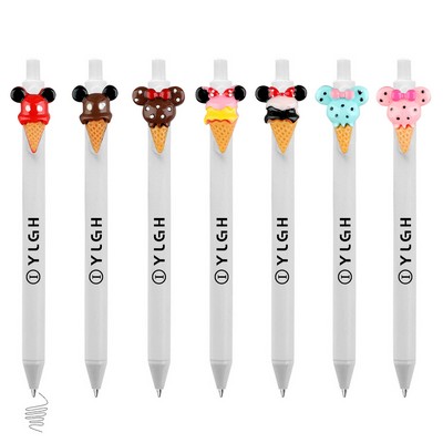 Click Activated Pen With Cartoon Ice Cream Cone