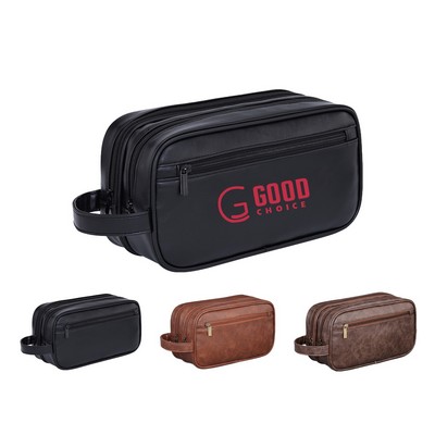 Men's Leather Travel Toiletry Bag