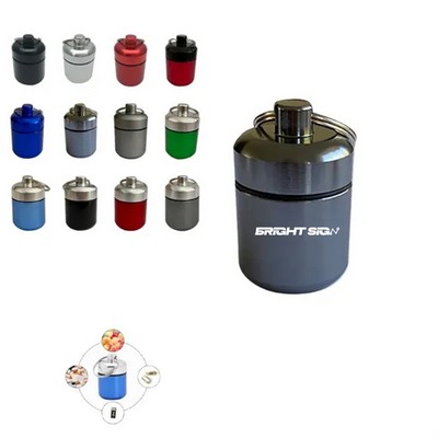 Airtight Metal Pill Case Keychain
