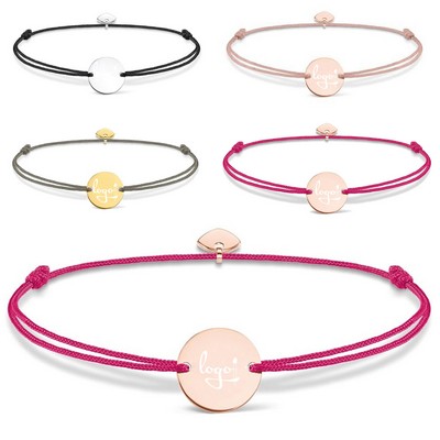 Adjustable Cord Bracelet with Metal Tag