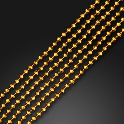 7mm Gold Disco Ball Mardi Gras Beads - BLANK