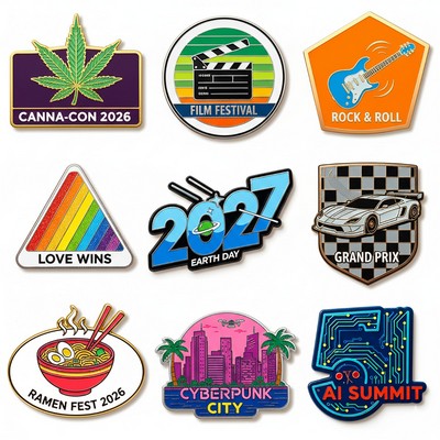 1" Cloisonne Hard Enamel Lapel Pin