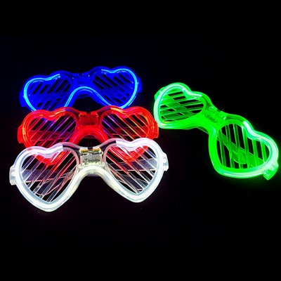 Led Love Shape Blinds Cold Light Glasses