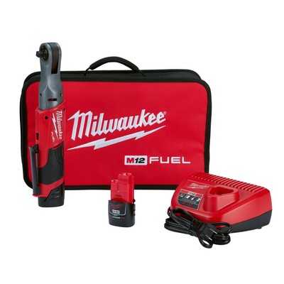 Milwaukee M12 Fuel 3/8" Ratchet Kit W/ 2 Battery Packs