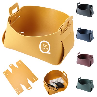 Pu Leather Organizer Basket