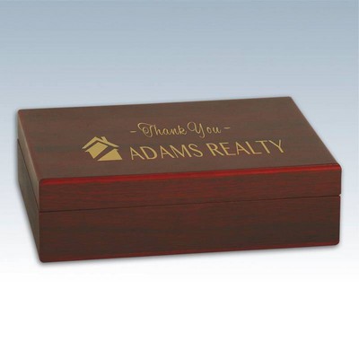 Rosewood Finish Golf Ball Box (Balls Not Included)