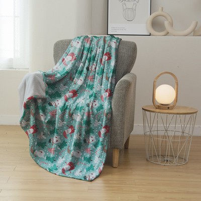 Soft Flannel Fleece Christmas Blanket - Festive Holiday Throw with Digital Print