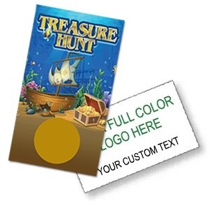 Scratch Off Cards -TREASURE HUNT- Scratch and Win (4 Sizes)