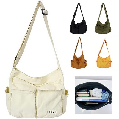 Vintage Canvas Crossbody Messenger Bag