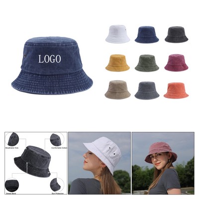 Vintage Washed Cotton Bucket Hat