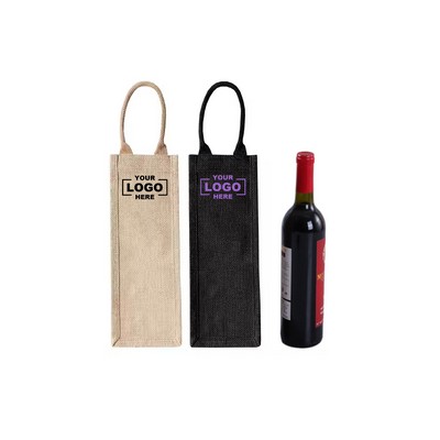 Eco Jute Wine Tote - Single Bottle Carrier