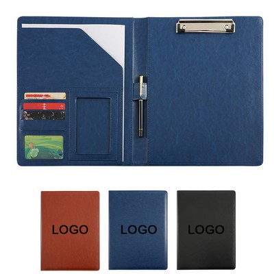 PU Leather Water Resitance A4 Portfolio With Multi Compartment And Pen Slot