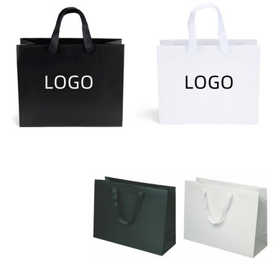 Matte-Finish Euro Tote with Ribbon Handles - Foil Printed