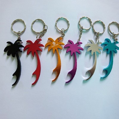 Coconut Tree-Shaped Bottle Opener Keychain