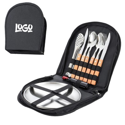 Camping Stainless Steel Two-Person Utensil Set