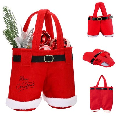 Holiday Santa Pants Gift Candy Bags with Handle