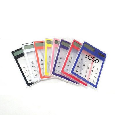 Solar Transparent Touch Screen Calculator