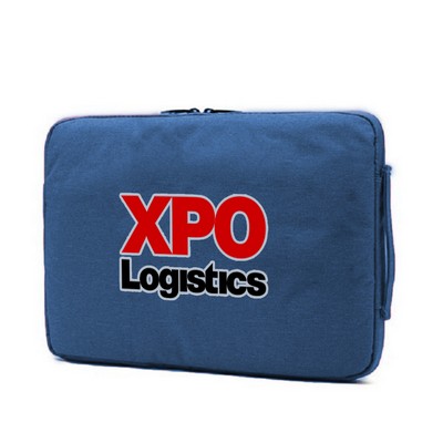 11" Nylon Laptop Bag with Full-Color Heat Transfer Print and Multiple Pockets