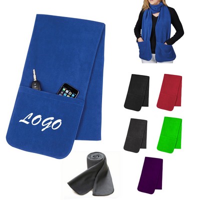Fleece Scarves Shawls with Pockets