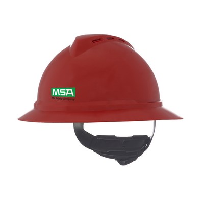 MSA V-Gard® Full Brim 4 Point Fas-Trac® Suspension Hard Hat (Vented)
