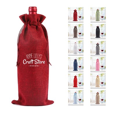 Burlap Wine Bag