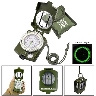 Shakeproof Hiking Luminious Compass with Lanyards & Pouch