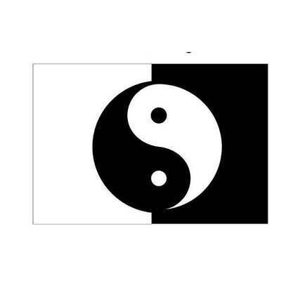Yin Yang Rectangle Badge w/ Bar Pin (2"x3")