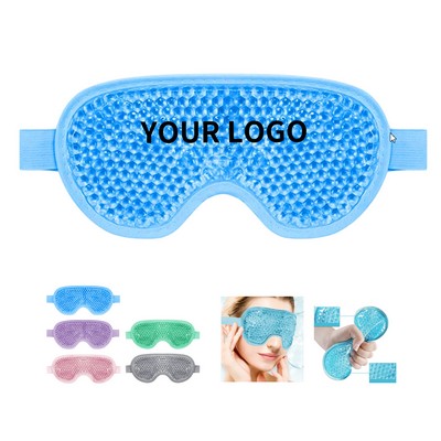Gel Bead Hot Cold Therapy Eye Mask With Elastic Strap