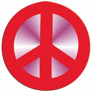 Peace Sign Acrylic Coaster w/Felt Back