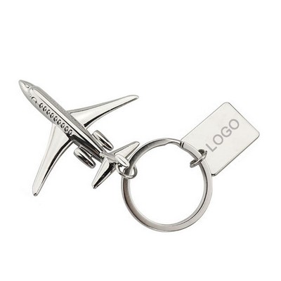 Airplane Keychain Stainless Steel Fighter Plane Keyring