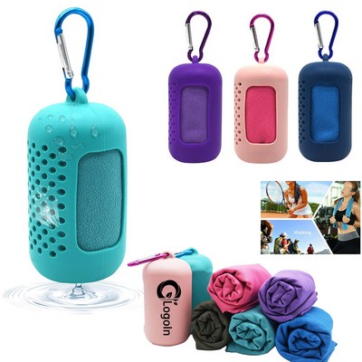Cooling Towel with Silicone Case Holder