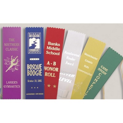 Custom Award Ribbon w/Card & String (2" x 8")