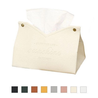 Premium PU Leather Tissue Box Holder