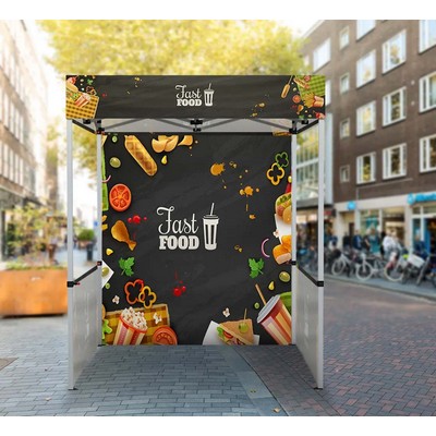 6' Aluminum Canopy Tent with Full Back Wall & Half Side Walls (Single-Sided)