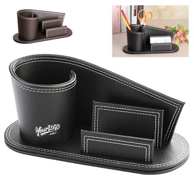 Office Leather Stationery Organizer