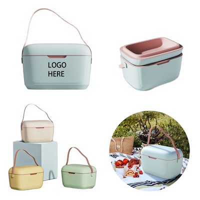 12L Vintage Picnic Lunch Box Retro Beach Cooler Bag For Camping Hiking