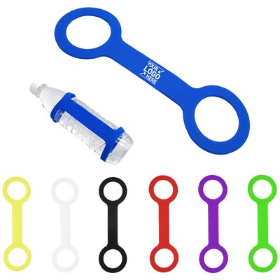 Non-Slip Silicone Water Bottle Strap Handheld Carrier Grip for Sports & Outdoors