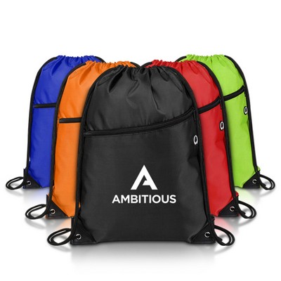 Heavy-Duty 420D Zippered Drawstring Backpack