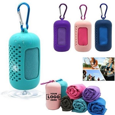 Cooling towel sweat-absorbing cool feeling quick-drying sports towel silicone portable towel set