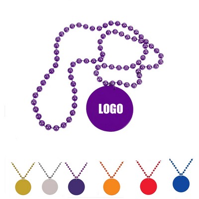 Plastic Medallion Bead Necklace