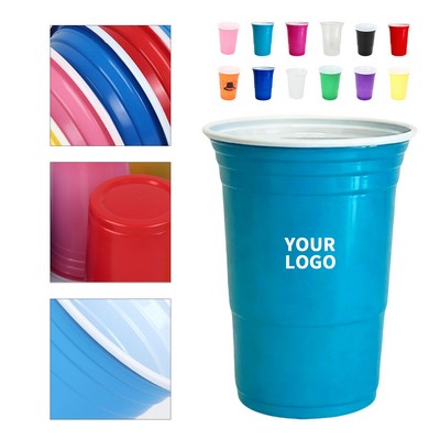 Reusable Sixteen Ounce Beer Pong Plastic Cup
