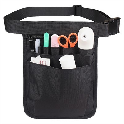 Water-Resistant 900D Nylon Multi-Pocket Nurse Utility Fanny Pack with Stethoscope Holder