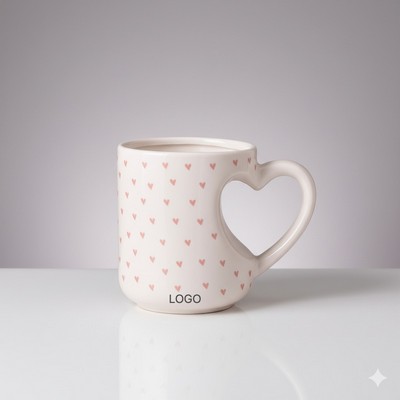Heart Shaped Ceramic Mug Coffee Cup Breakfast Cup Valentine's Day Drinkware
