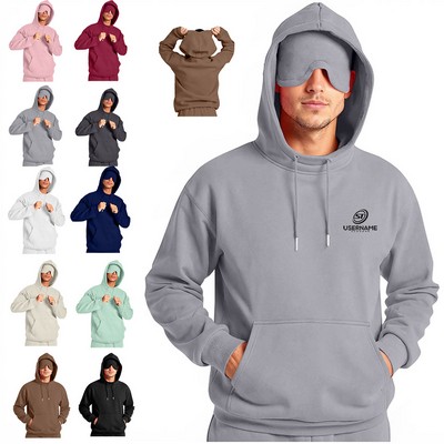 Polyester Unisex Hoodies With Eye Mask
