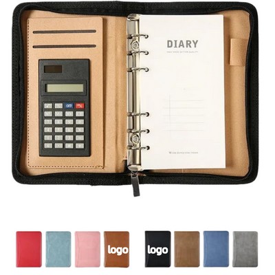 MOQ10 A6 Zipper Notebook Binder w/ Calculator