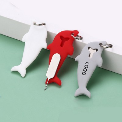 Dolphins Shaped SIM Card Ejection Pin Tool /Silicone Storage Case